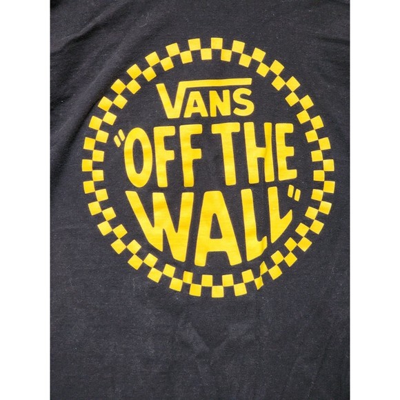 VANS Off The Wall Black T-Shirt Black Size M 2 Sides - Picture 4 of 5